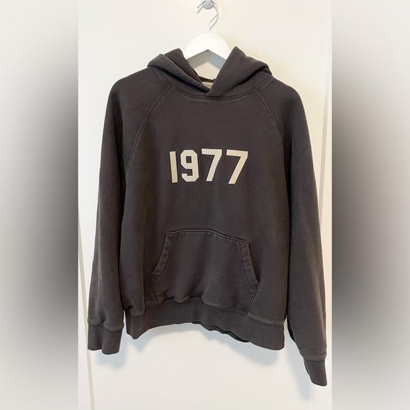 Fear Of God Essentials 1977 Iron Hoodie Sweatshirt Authentic Gray Men’s Size M - Picture 2 of 8